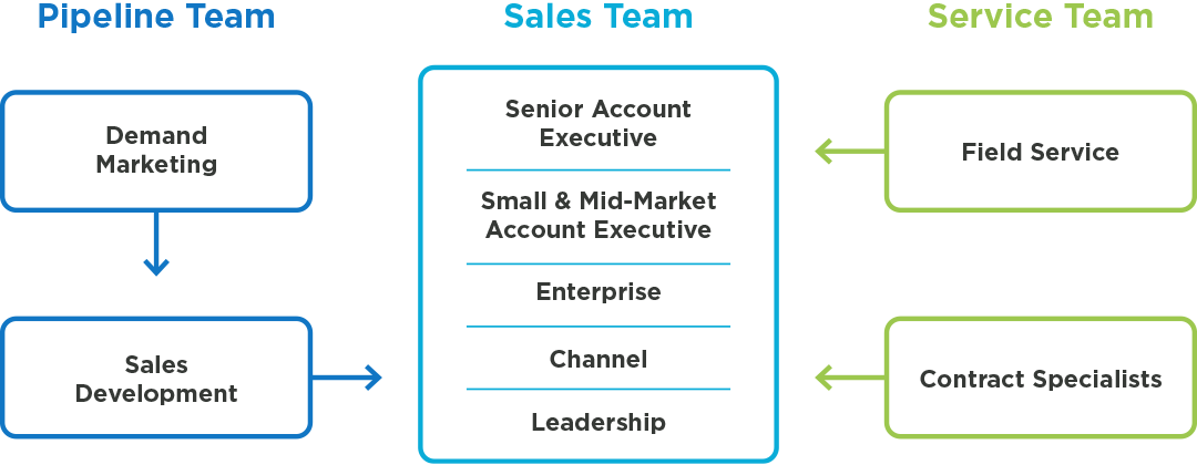 Service Express Sales Team Hierarchy Visual