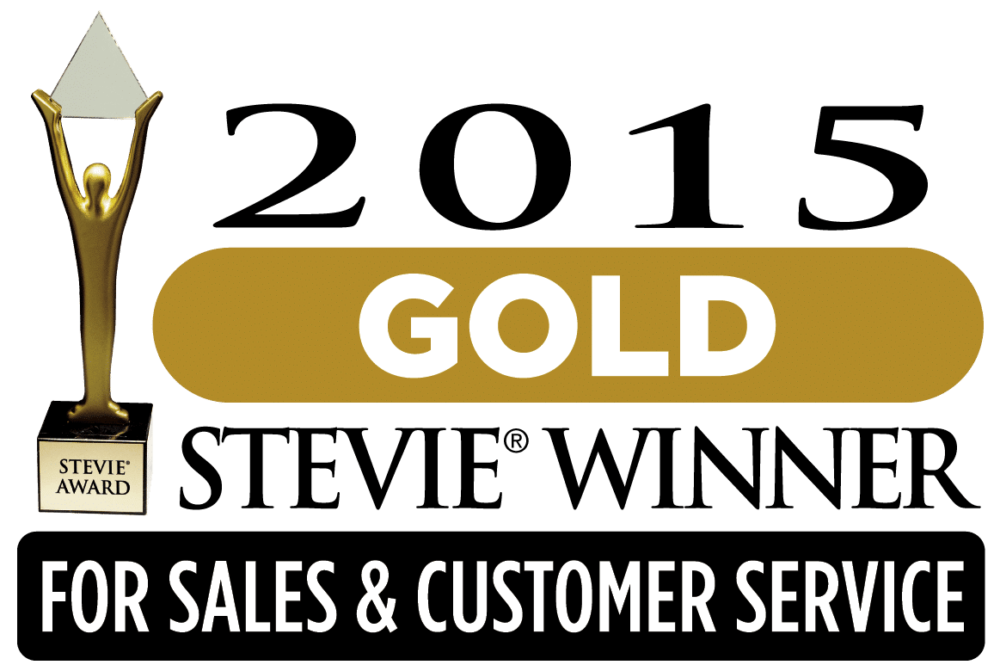 2015 Gold Stevie Winner For Sales & Customer Service Logo