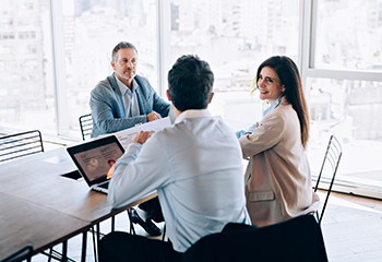 Professionals Meeting at Modern Table