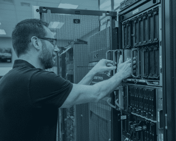 Engineer Fixing a Data Center Server