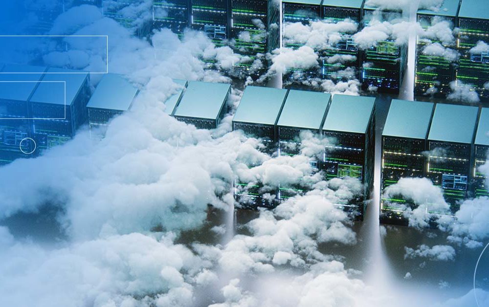 Clouds in Server Room Representing Cloud Security