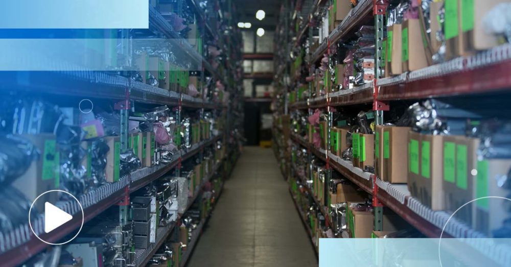 Aisle in Data Center Parts Warehouse