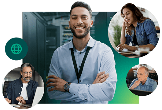 A collage of IT professionals